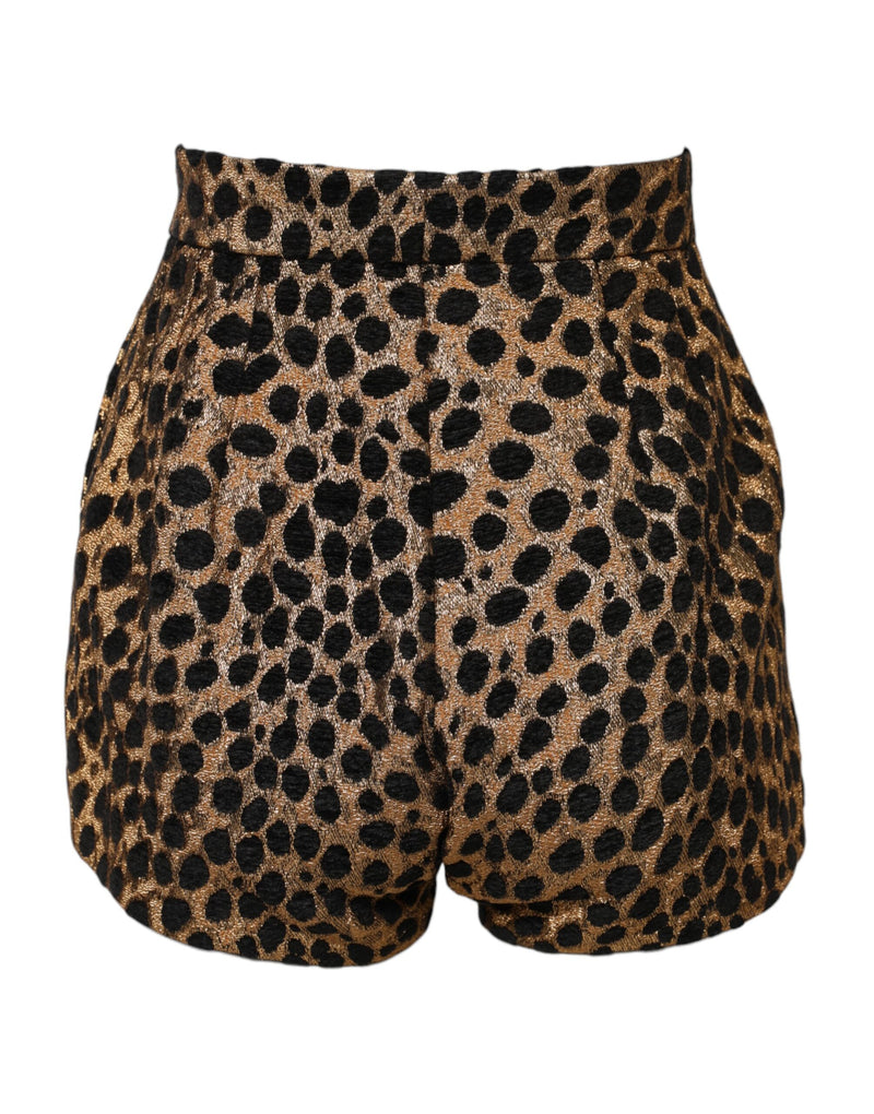 Short hot pants marron à imprimé léopard et taille haute Dolce & Gabbana