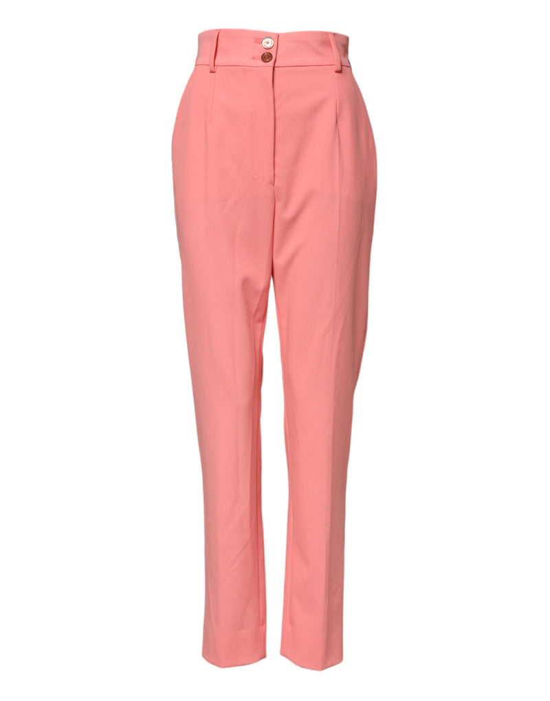 Pantalon de costume fuselé taille haute rose Dolce & Gabbana