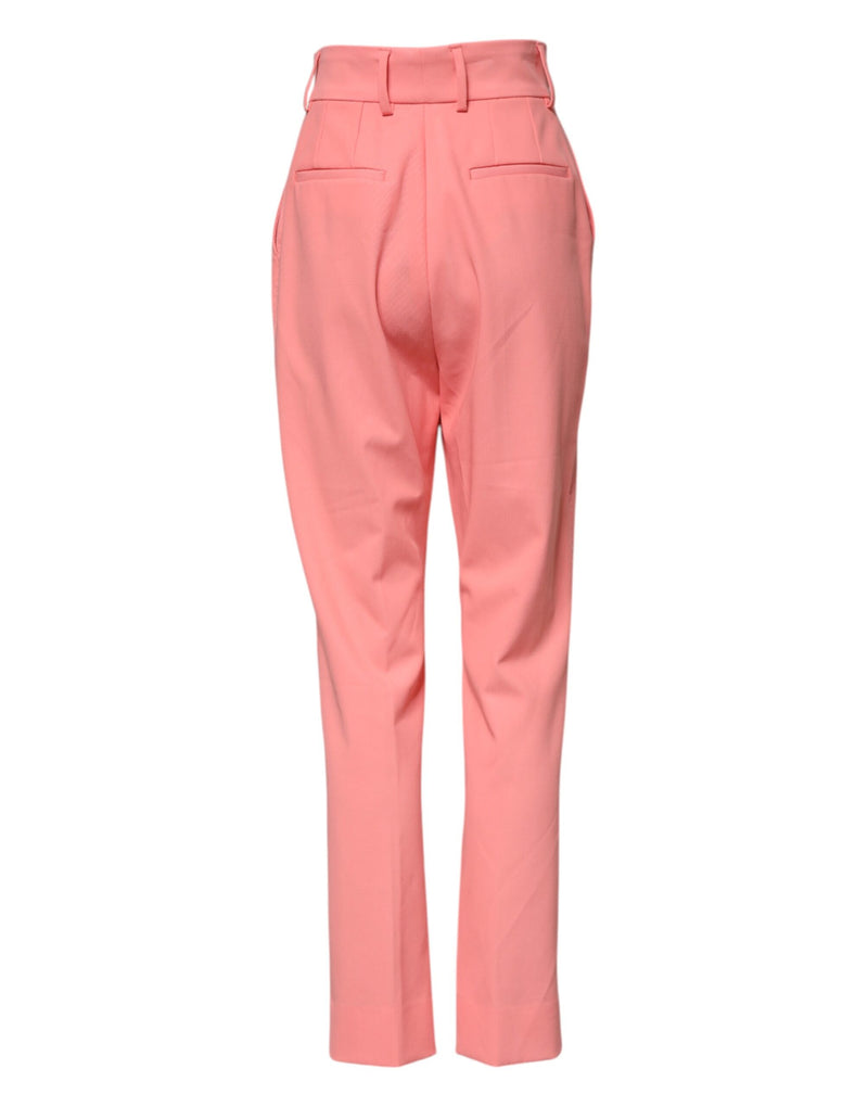 Pantalon de costume fuselé taille haute rose Dolce & Gabbana