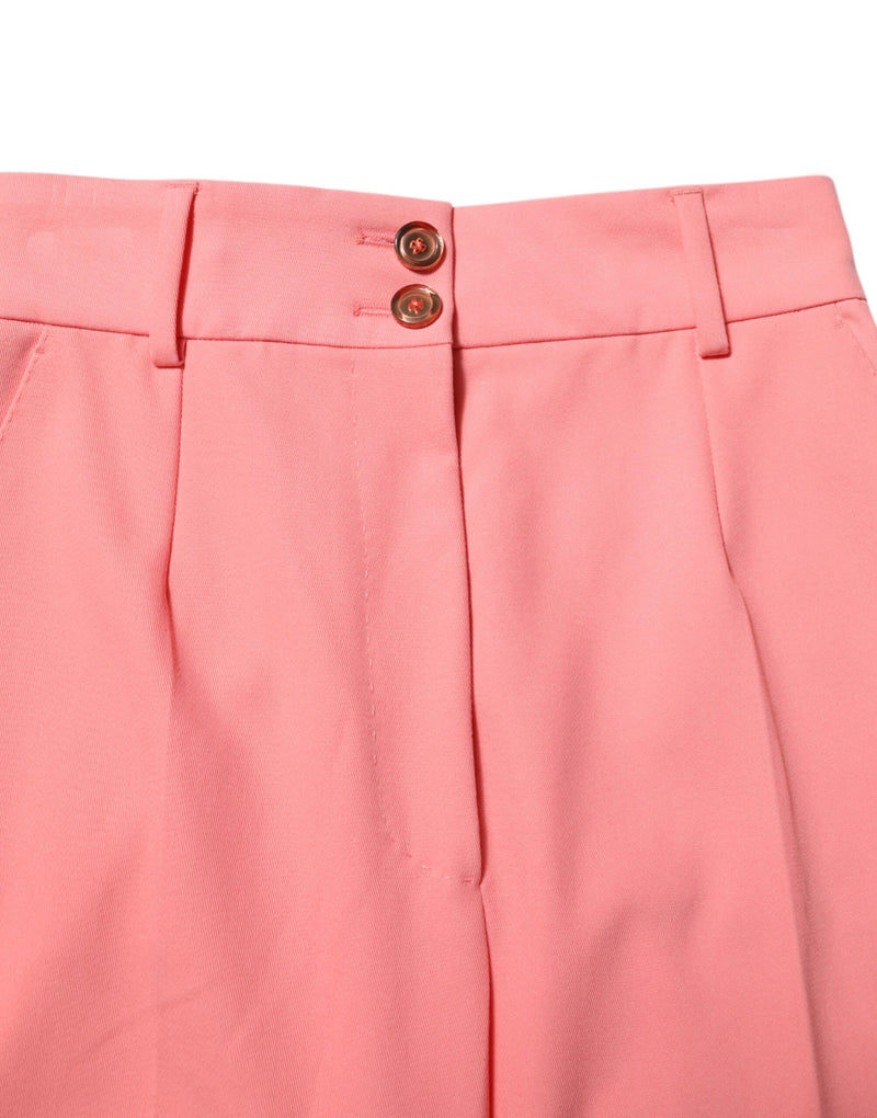 Pantalon de costume fuselé taille haute rose Dolce & Gabbana