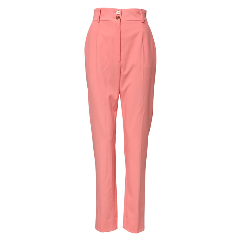 Pantalon de costume fuselé taille haute rose Dolce & Gabbana