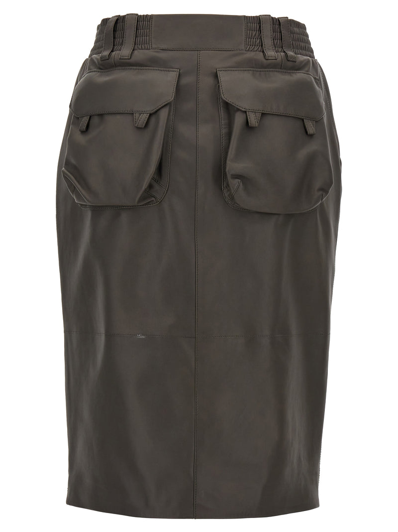 Saint Laurent Leather Skirt | Urbalenti™ NYC