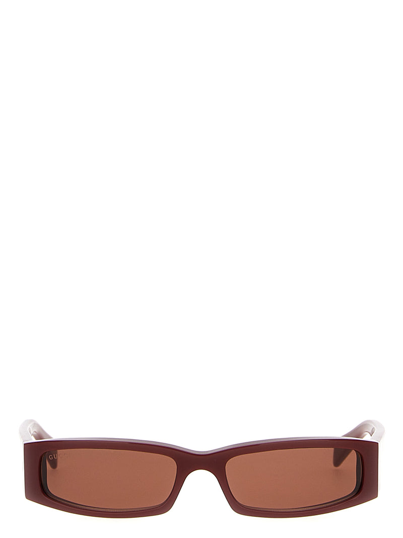 Gucci Rectangular Sunglasses - Red / Brown | Urbalenti™ NYC