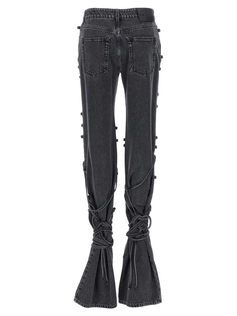 Alexander McQueen Jeans Asymmetric Closure | Urbalenti™ NYC