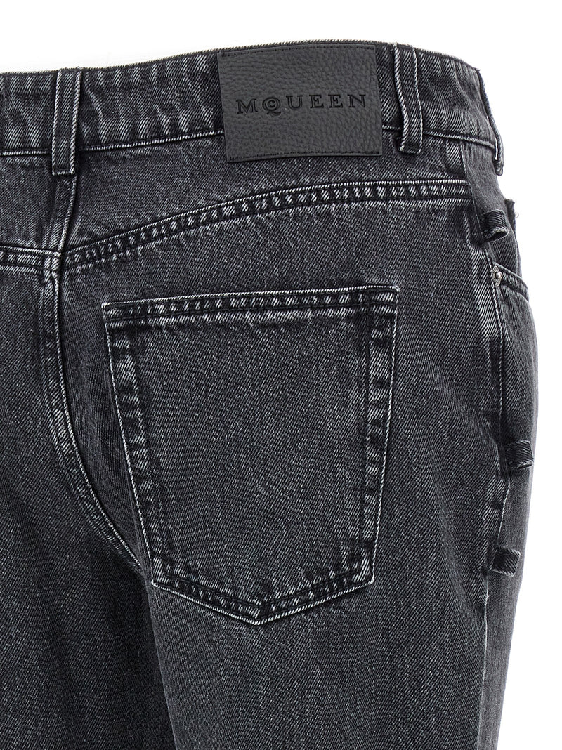 Alexander McQueen Jeans Asymmetric Closure | Urbalenti™ NYC