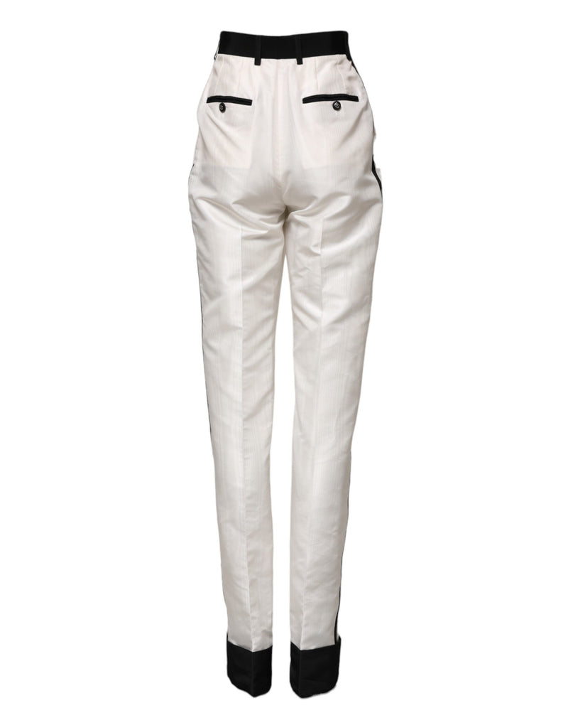 Pantaloni dritti a vita alta bianchi Dolce & Gabbana