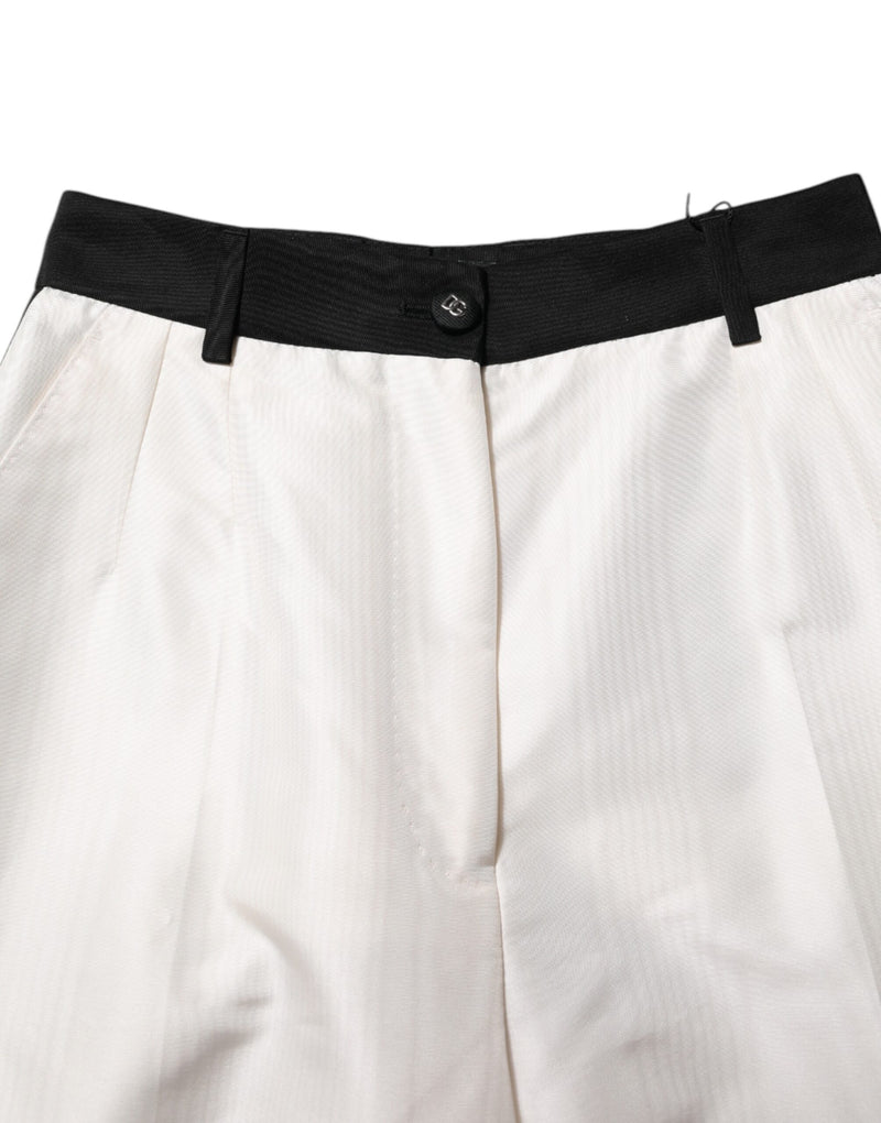 Pantaloni dritti a vita alta bianchi Dolce & Gabbana