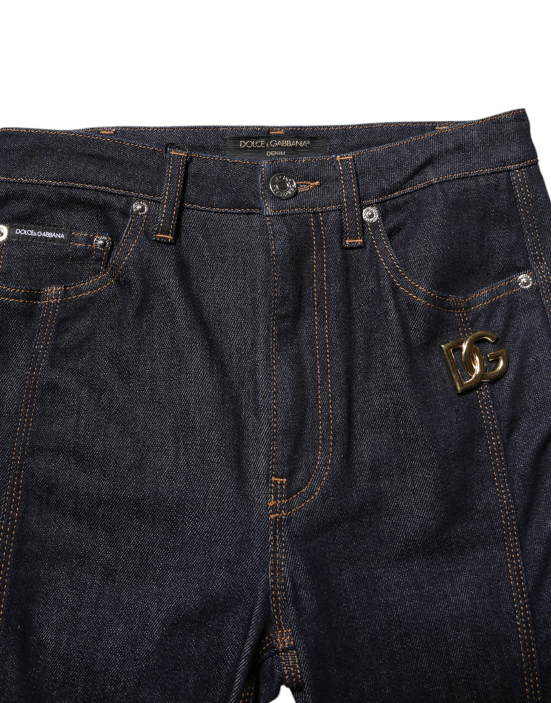Jeans bootcut a vita media in cotone nero Dolce & Gabbana