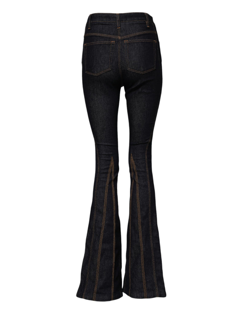 Jeans bootcut a vita media in cotone nero Dolce & Gabbana