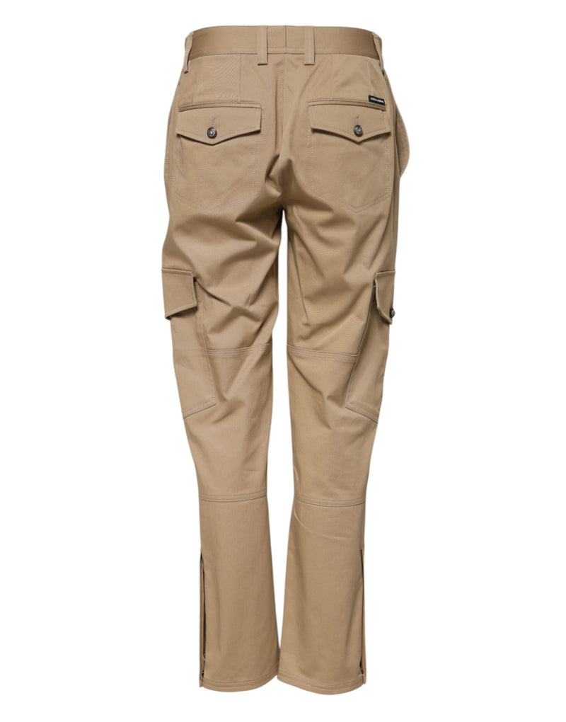 Calça cargo Dolce & Gabbana bege, cintura média e corte afunilado