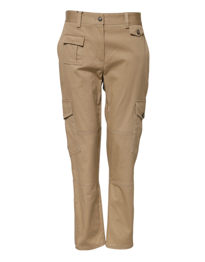 Calça cargo Dolce & Gabbana bege, cintura média e corte afunilado
