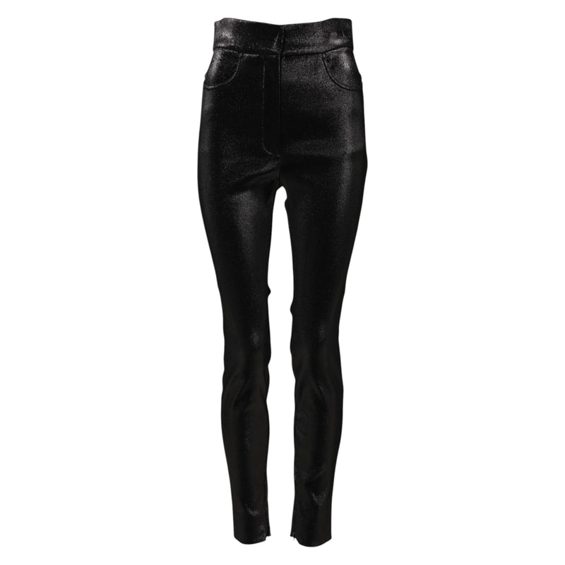 Pantaloni skinny in cotone nero elasticizzato con filo Lurex Dolce & Gabbana