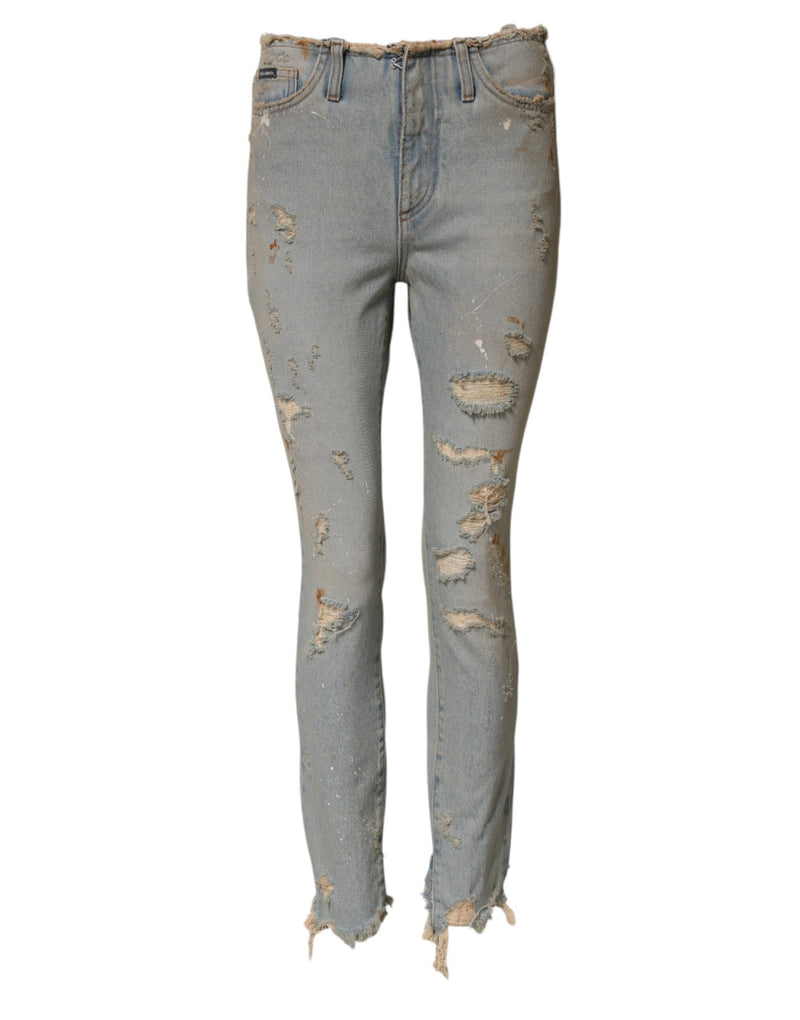 Jean skinny taille haute bleu clair Dolce & Gabbana