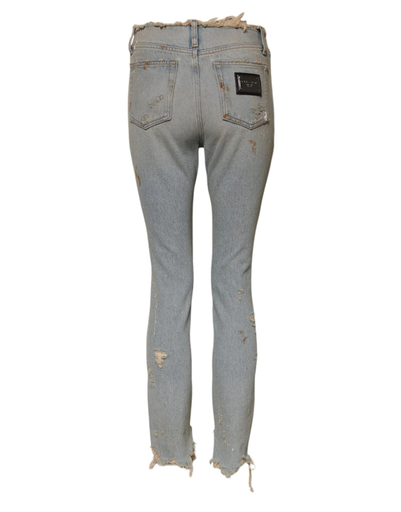 Jean skinny taille haute bleu clair Dolce & Gabbana