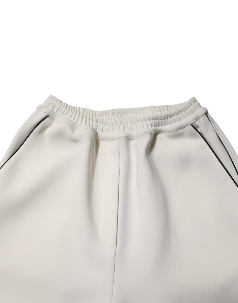 Pantalon ample à enfiler en viscose blanche Dolce & Gabbana