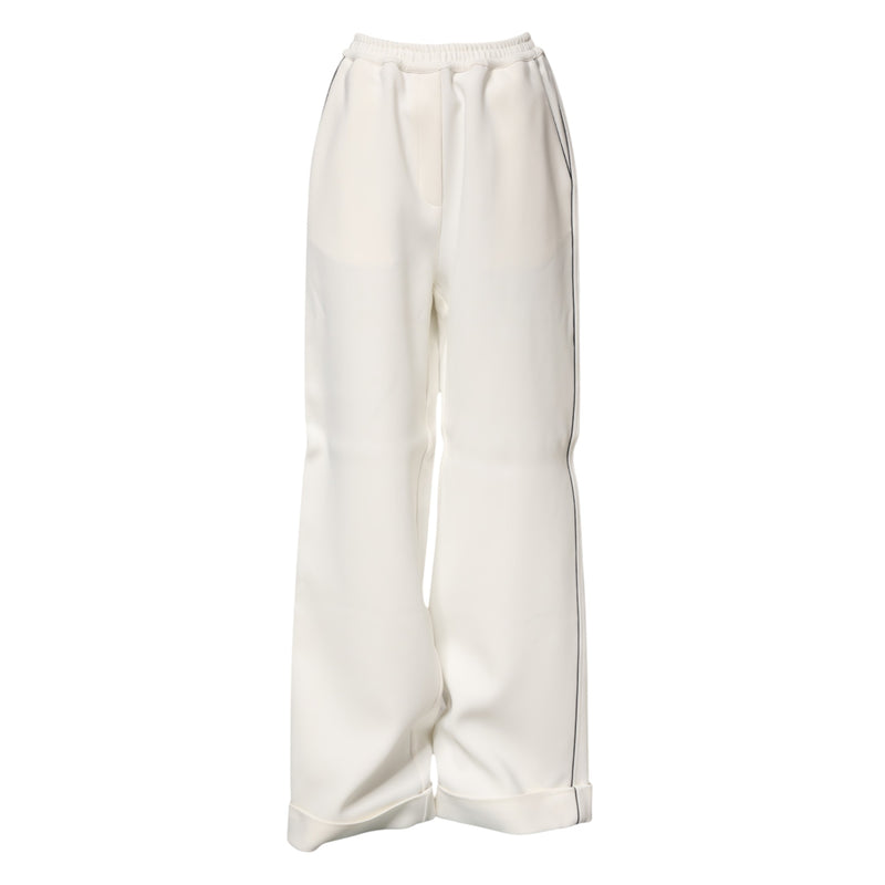 Pantalon ample à enfiler en viscose blanche Dolce & Gabbana