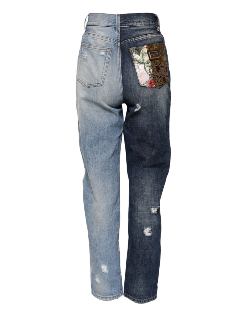 Calça jeans afunilada com patchwork multicolorido Dolce & Gabbana