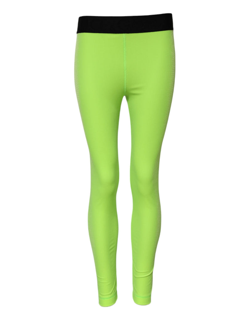 Legging slim en nylon vert Dolce & Gabbana