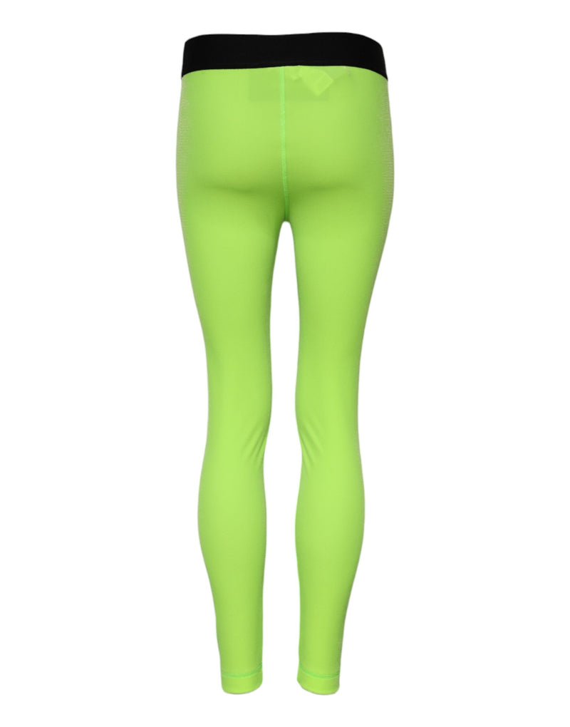 Legging slim en nylon vert Dolce & Gabbana