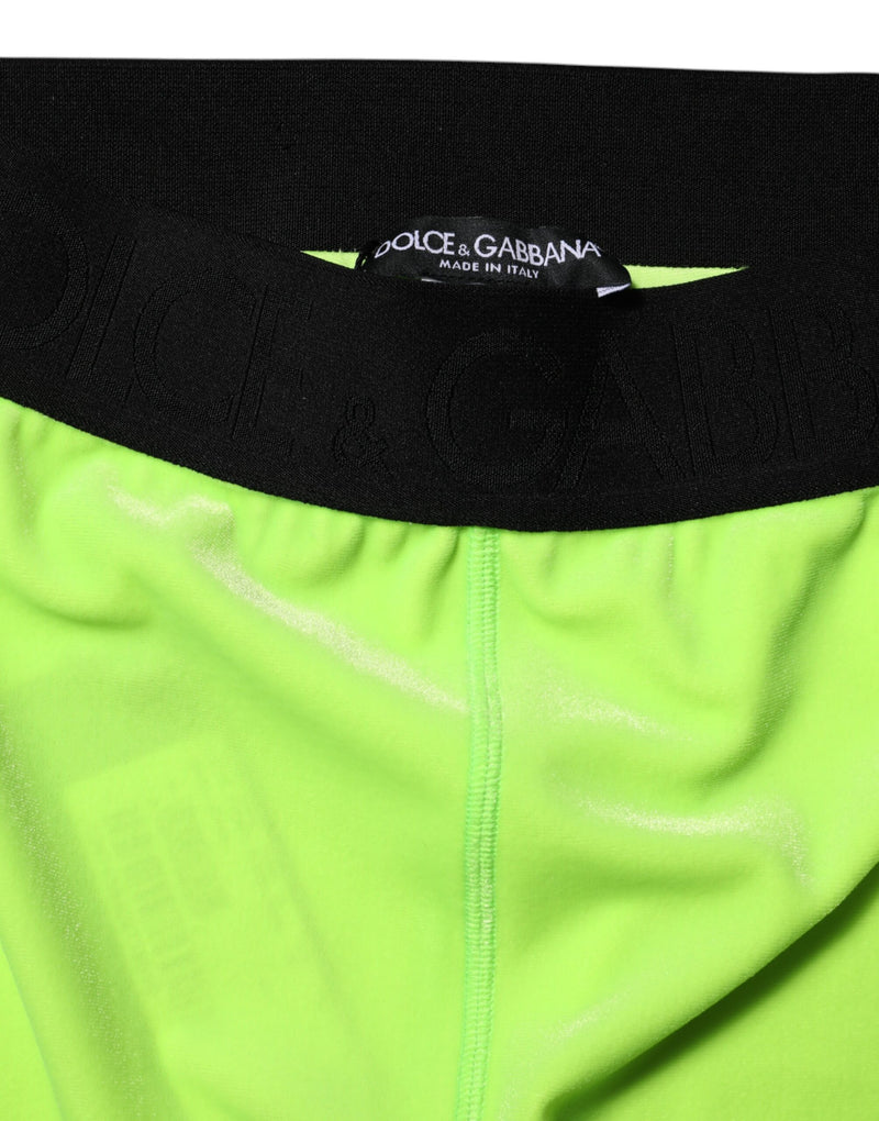 Legging slim en nylon vert Dolce & Gabbana