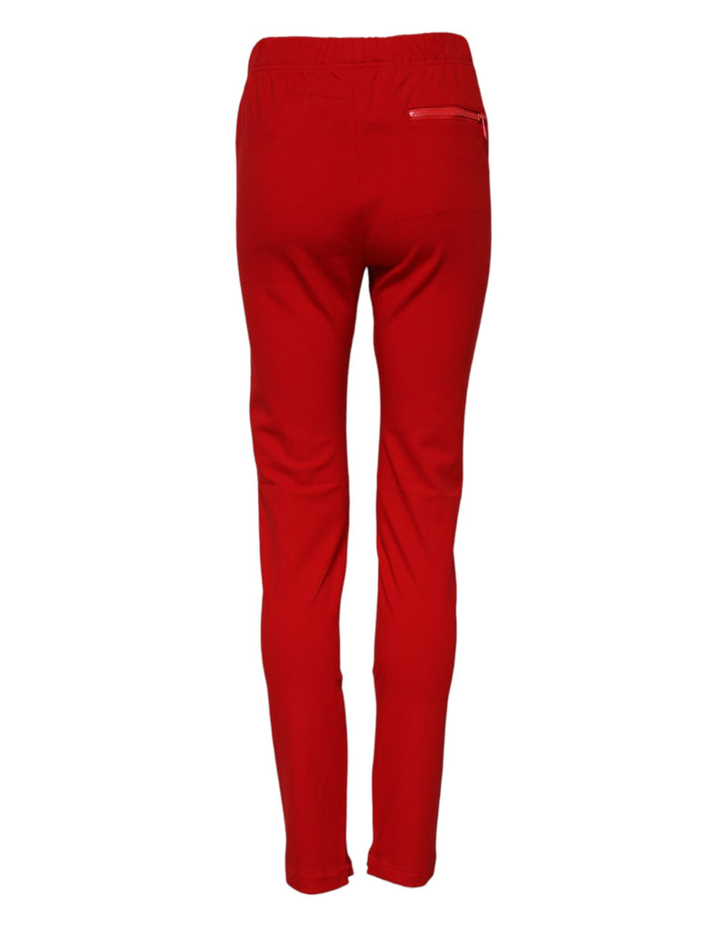Pantalon rouge coupe slim taille mi-haute Dolce & Gabbana