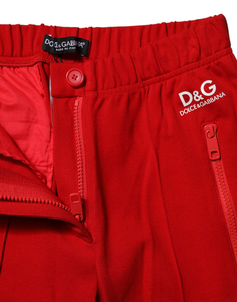 Pantalon rouge coupe slim taille mi-haute Dolce & Gabbana