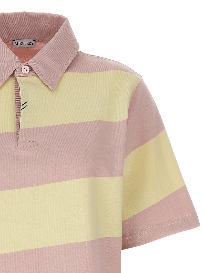 Burberry Burberry Logo Striped Polo Shirt