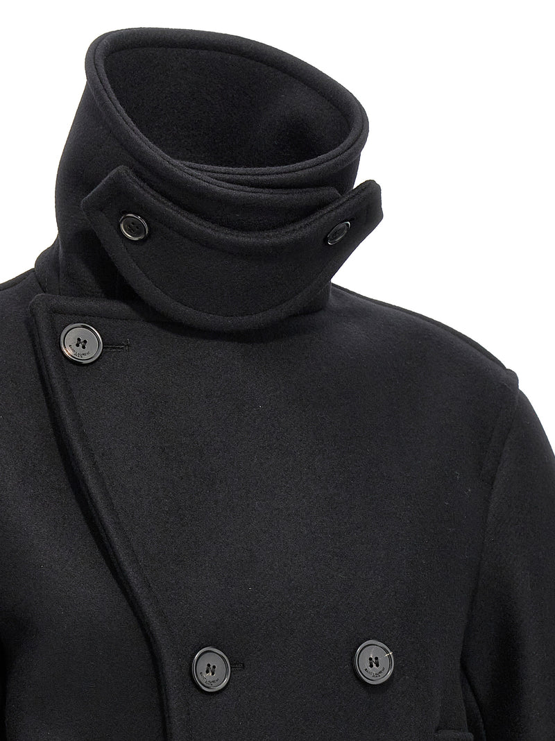 Saint Laurent Saint Laurent Oversized Caban Coat