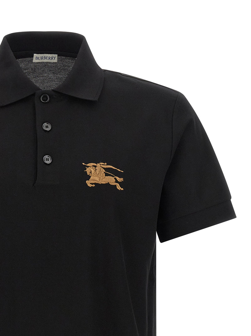 Burberry Embroidery Polo Shirt - Black Cotton | Urbalenti™ NYC