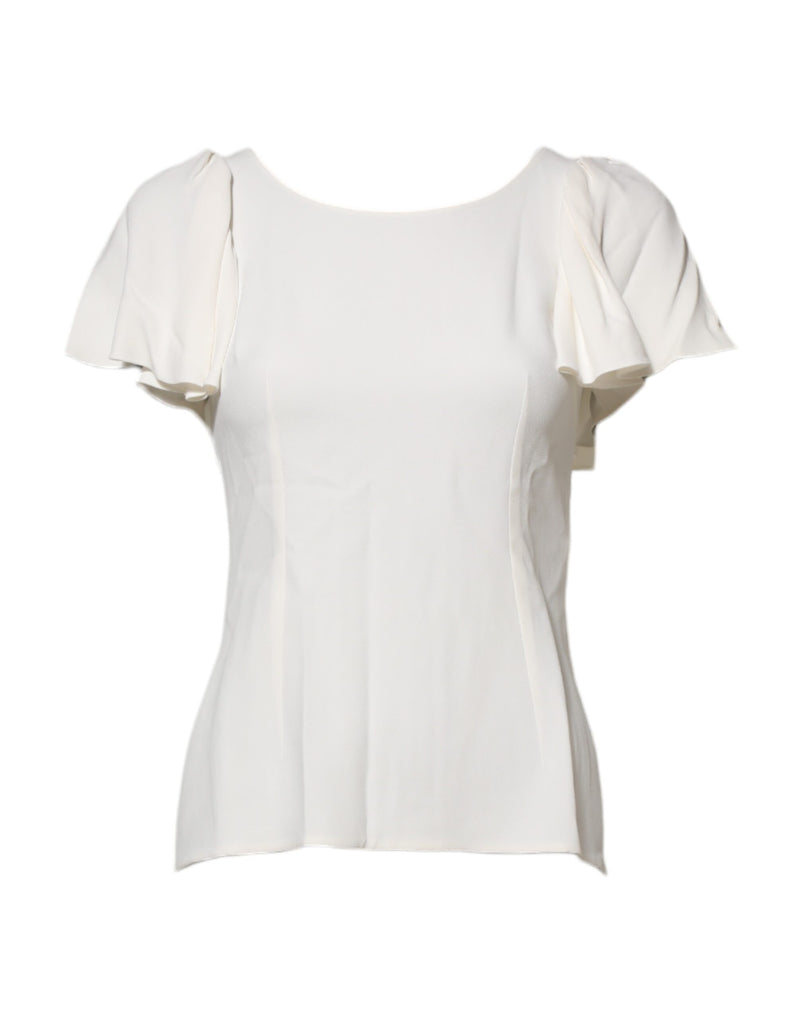 Top camicetta bianco a maniche corte e girocollo Dolce & Gabbana