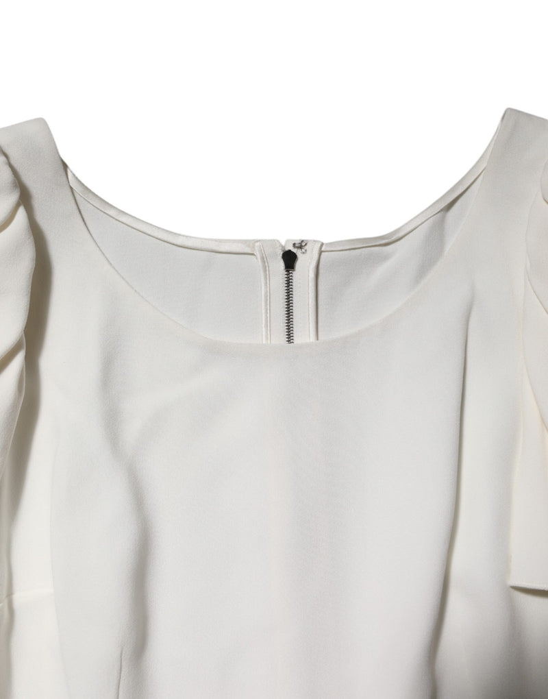 Top camicetta bianco a maniche corte e girocollo Dolce & Gabbana