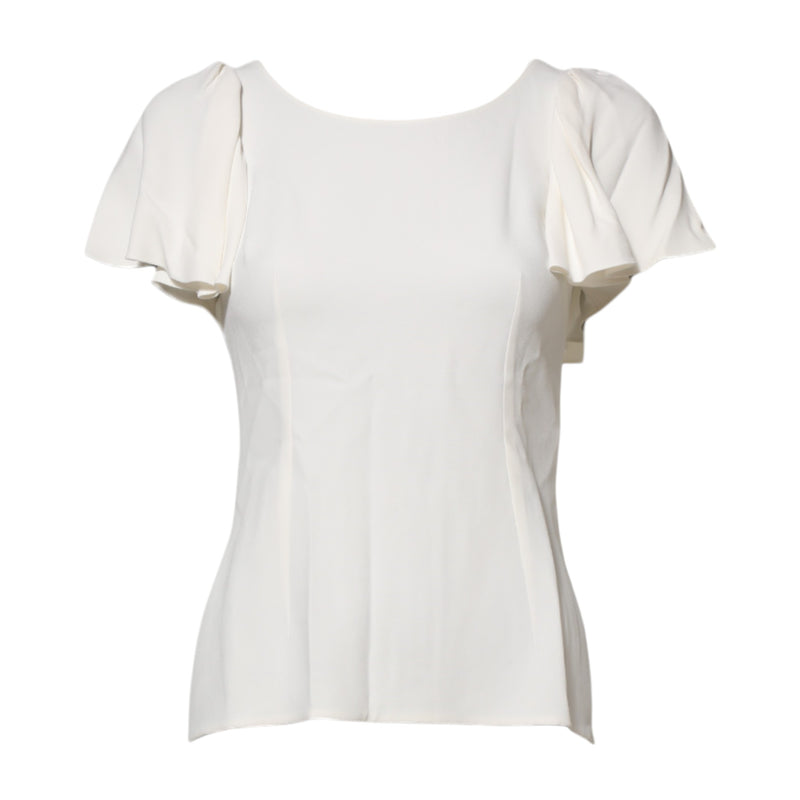 Top camicetta bianco a maniche corte e girocollo Dolce & Gabbana