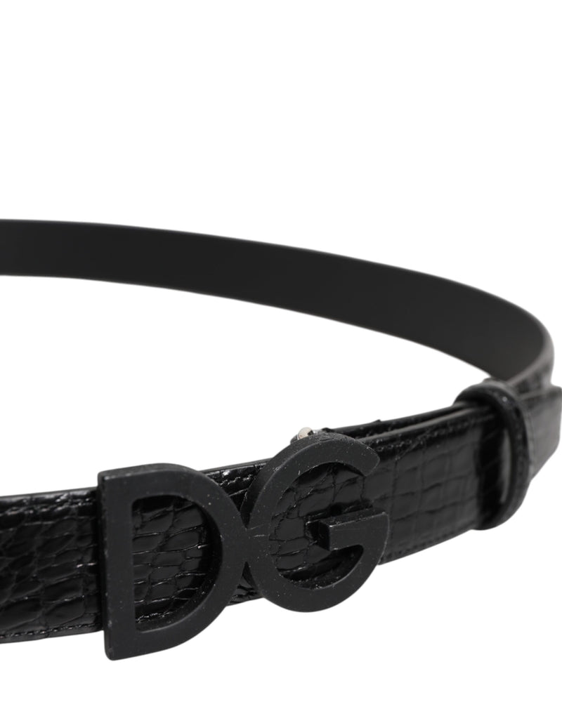 Dolce & Gabbana Cintura classica in pelle nera con fibbia in metallo DG