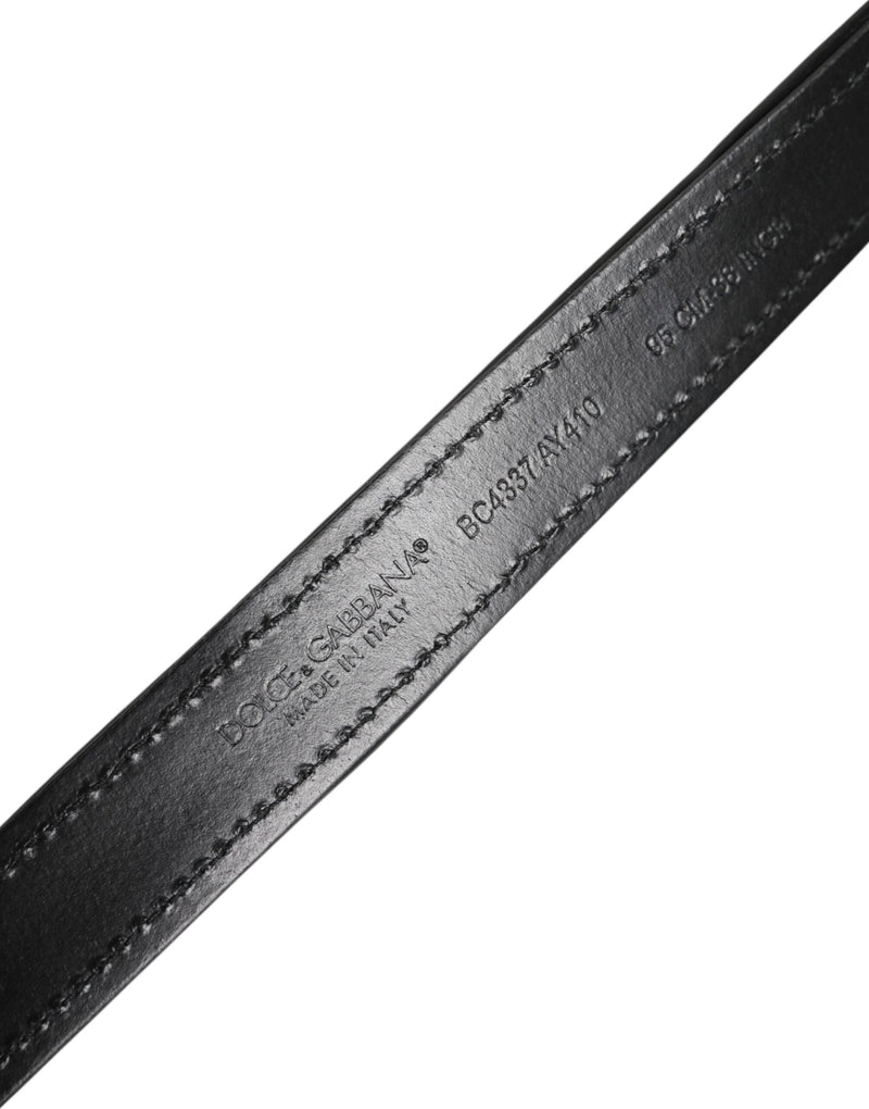 Cinturón negro con lentejuelas y hebilla metálica de Dolce & Gabbana