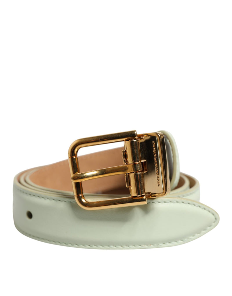Dolce & Gabbana Cintura in pelle verde chiaro con fibbia in metallo dorato
