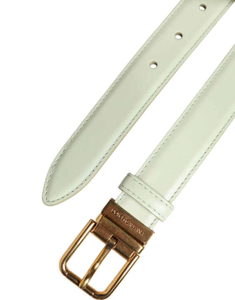 Dolce & Gabbana Cintura in pelle verde chiaro con fibbia in metallo dorato