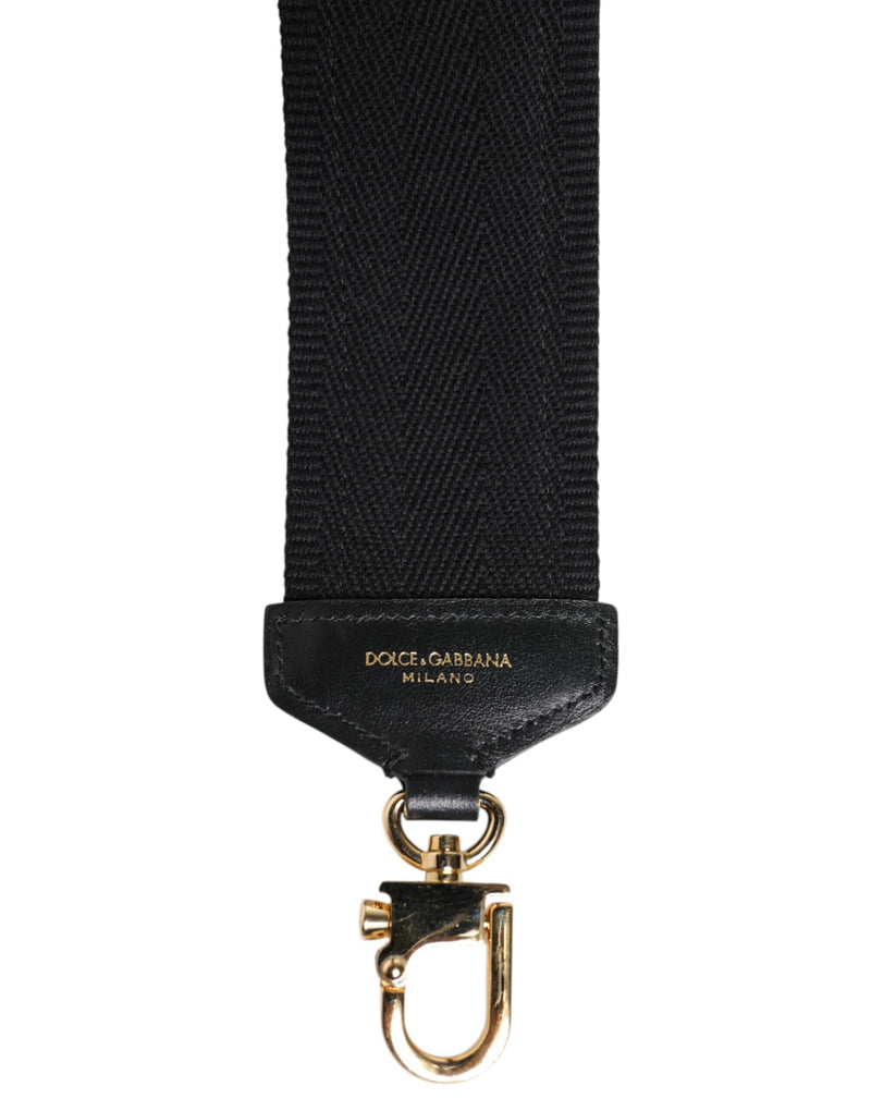 Acessório Dolce & Gabbana de algodão preto estampado, alça de ombro para bolsa feminina