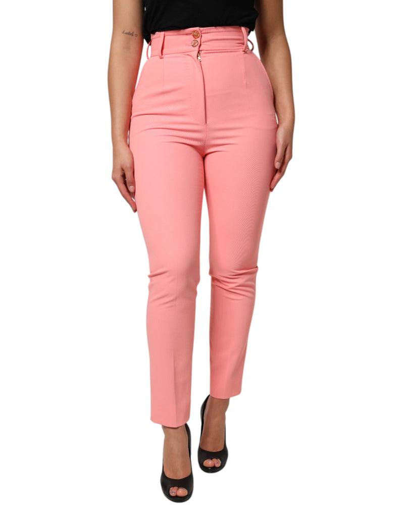Pantalon fuselé taille haute rose Dolce & Gabbana