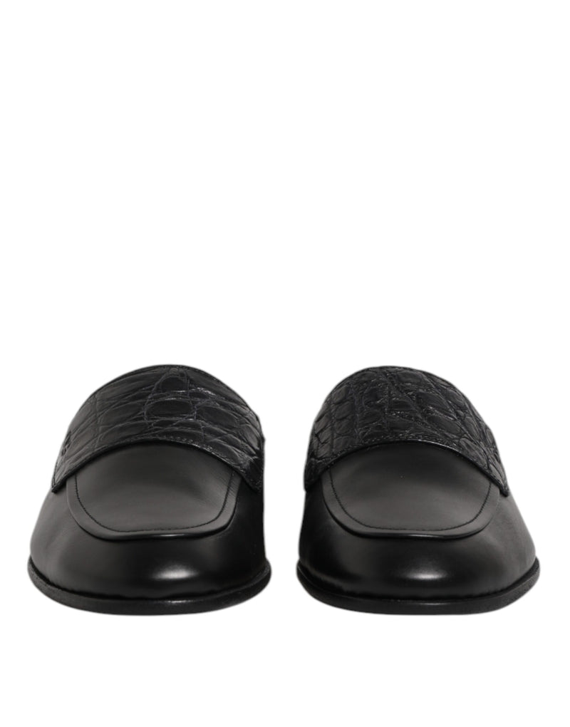 Mocassini slip-on in pelle di vitello nera Dolce & Gabbana