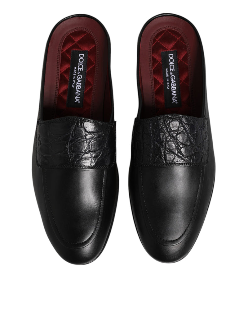 Mocassini slip-on in pelle di vitello nera Dolce & Gabbana