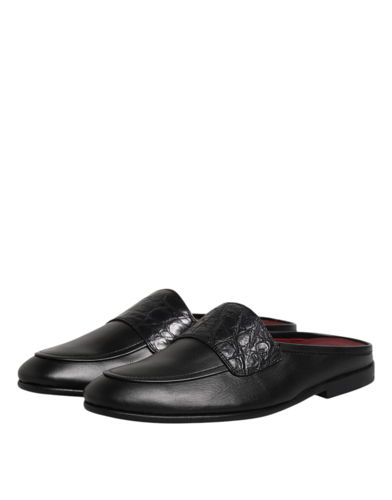 Mocassini slip-on in pelle di vitello nera Dolce & Gabbana