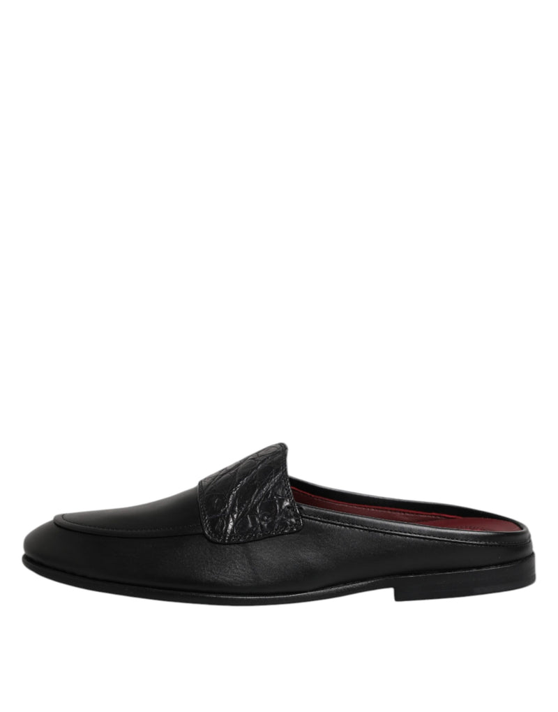 Mocassini slip-on in pelle di vitello nera Dolce & Gabbana