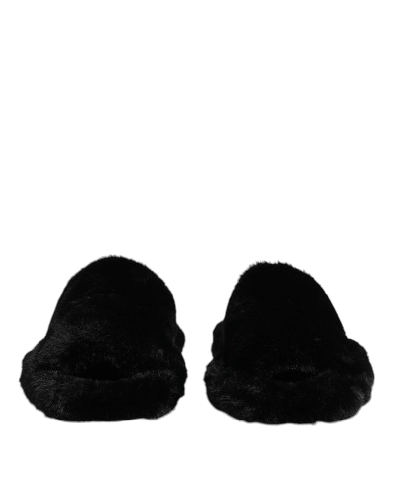 Mules Dolce & Gabbana en velours de polyester noir