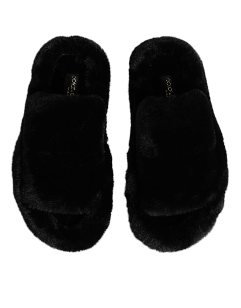 Mules Dolce & Gabbana en velours de polyester noir