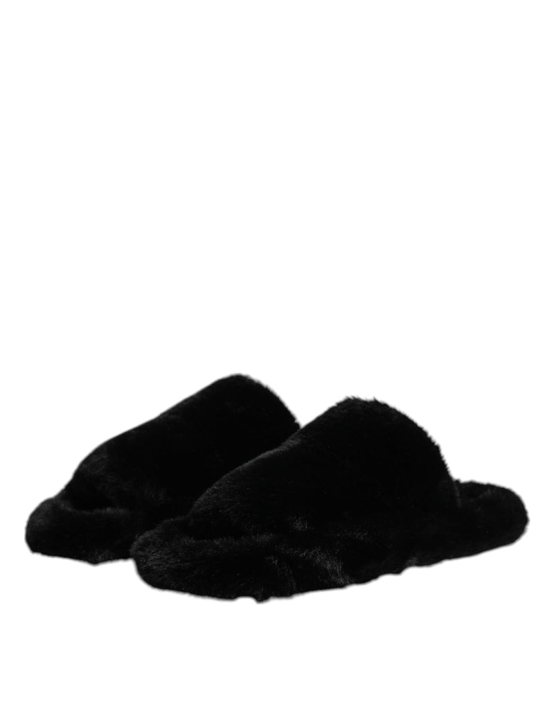 Mules Dolce & Gabbana en velours de polyester noir