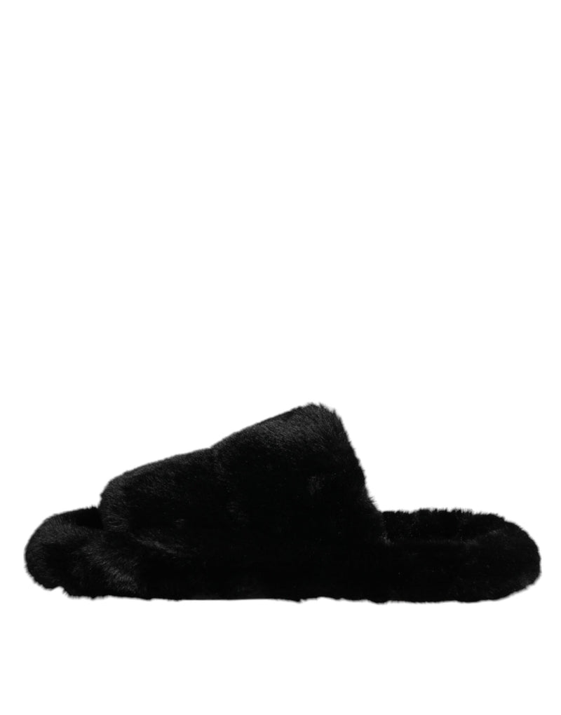 Mules Dolce & Gabbana en velours de polyester noir