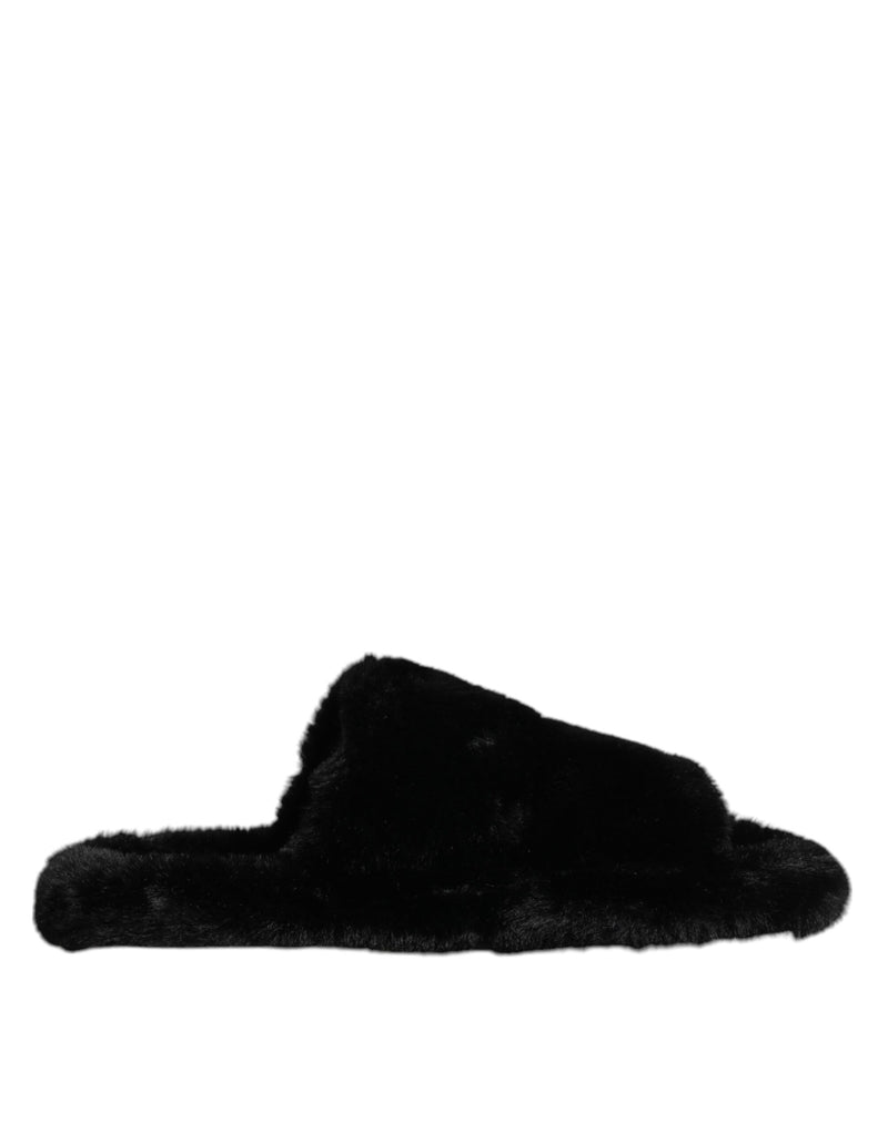 Mules Dolce & Gabbana en velours de polyester noir