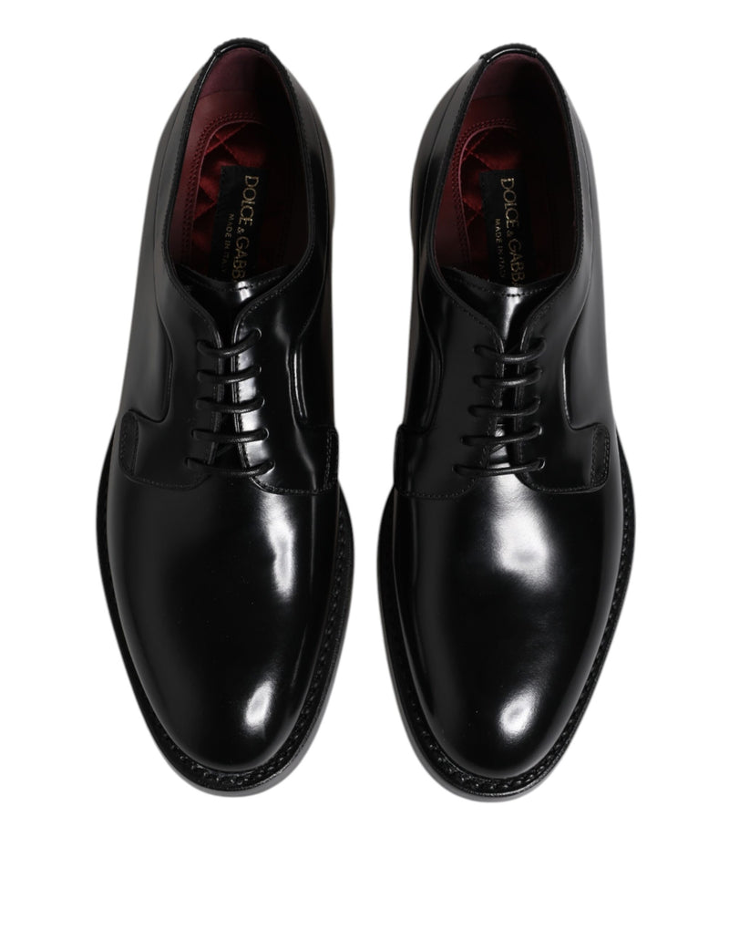 Scarpe derby eleganti stringate in pelle di vitello nera Dolce & Gabbana