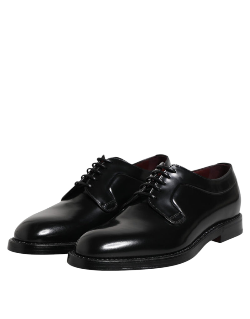 Scarpe derby eleganti stringate in pelle di vitello nera Dolce & Gabbana