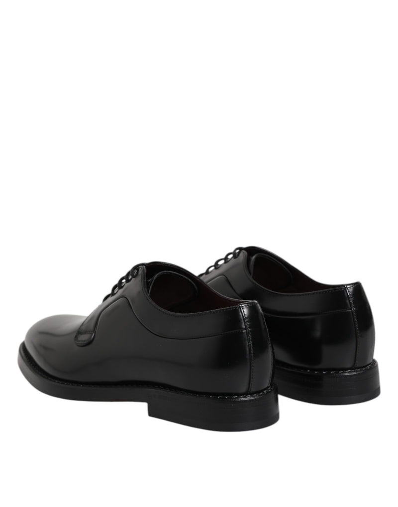 Scarpe derby eleganti stringate in pelle di vitello nera Dolce & Gabbana